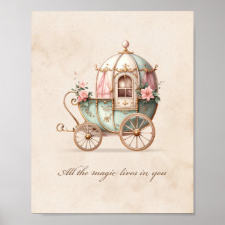 Princess Carriage Nursery Art Poster