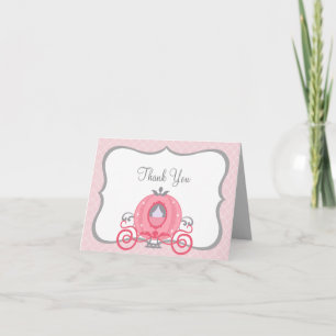 Princess Carriage Pink and Grey Pretty Note Cards