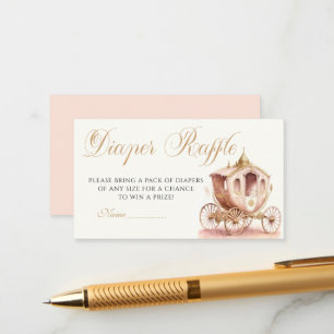 Princess Carriage pink Baby Shower Enclosure Card