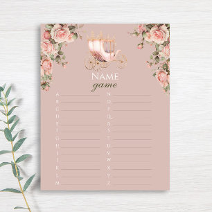Princess Carriage Vintage Roses Name Game