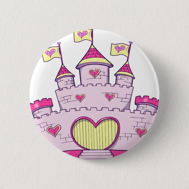 Princess castle 6 cm round badge (Front)