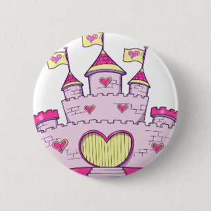 Princess castle 6 cm round badge