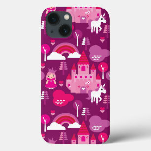 princess castle and unicorn rainbow iPhone 13 case