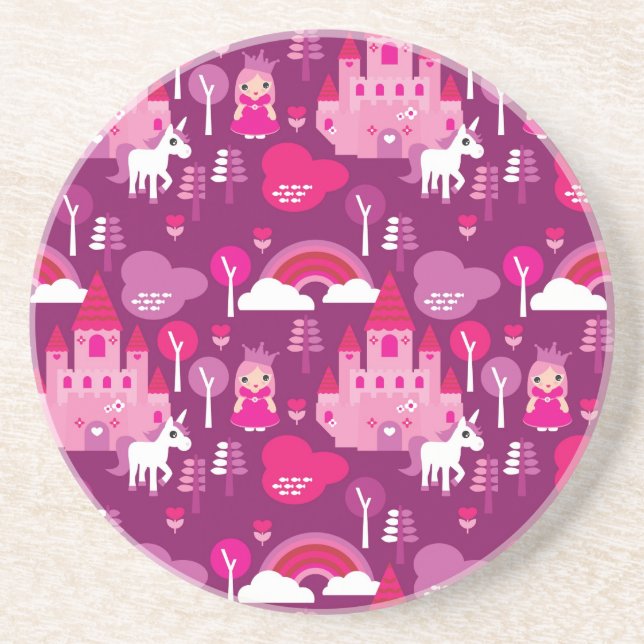 princess castle and unicorn rainbow coaster (Front)