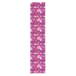 princess castle and unicorn rainbow short table runner