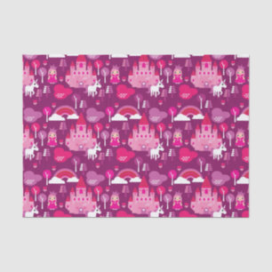 princess castle and unicorn rainbow tissue paper