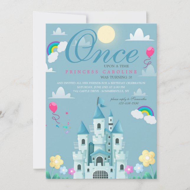 Princess Castle Birthday Party Invitation (Front)