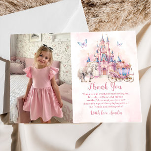 Princess Castle Birthday Photo Thank You Card