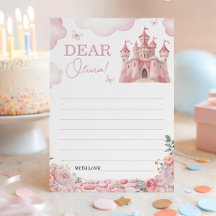 Princess Castle Birthday Time Capsule Card