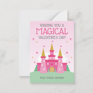 Princess Castle Classroom Valentine Cards for Kids