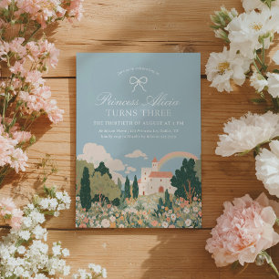 Princess Castle Floral Fairytale Birthday Invitation