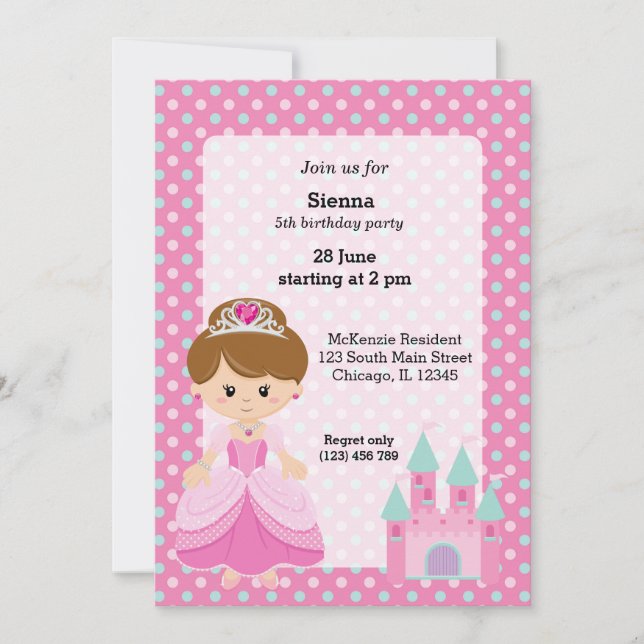 Princess & Castle Invitation (Front)