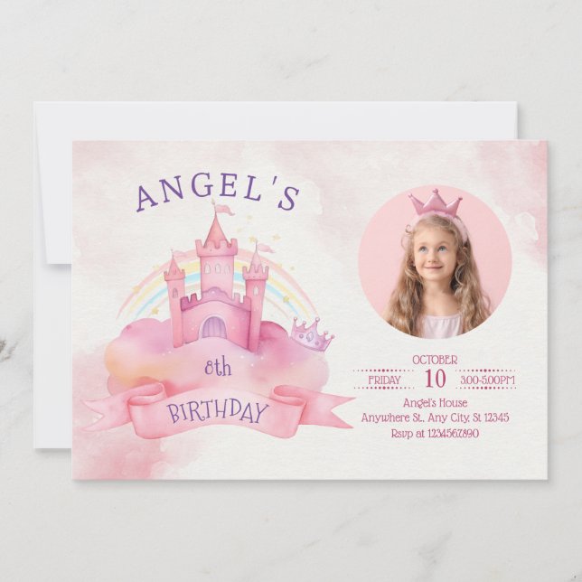 Princess castle  invitation (Front)