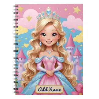 Princess Castle Notebook – Editable Name