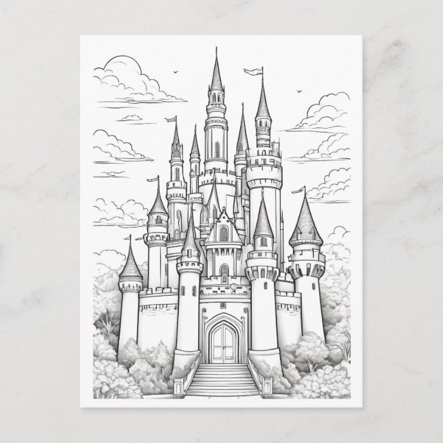 Princess Castle Paintable Postcard (Front)
