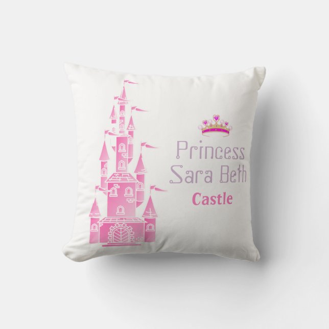 Princess Castle Personalise with Name Cushion (Front)