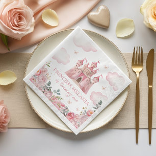 Princess Castle Pink Birthday Napkins