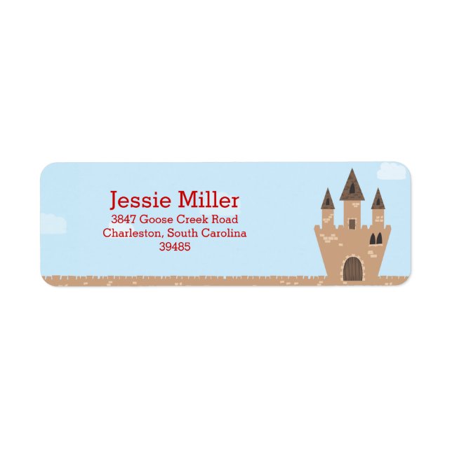 Princess Castle Return Address Label (Front)