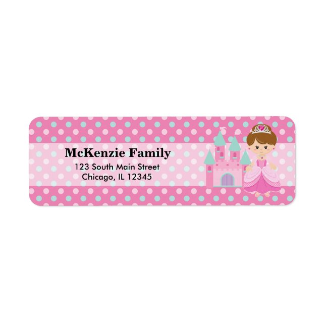 Princess & Castle Return Address Label (Front)