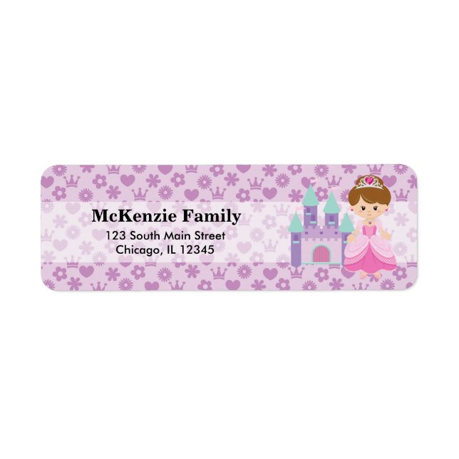 Princess & Castle Return Address Label (Front)