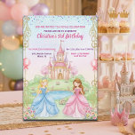 Princess Castle Royal 3rd Birthday Party Invitation<br><div class="desc">A Royal design with princesses,  a castle and colorful flowers. Customize the details for a chic Birthday Celebration!</div>
