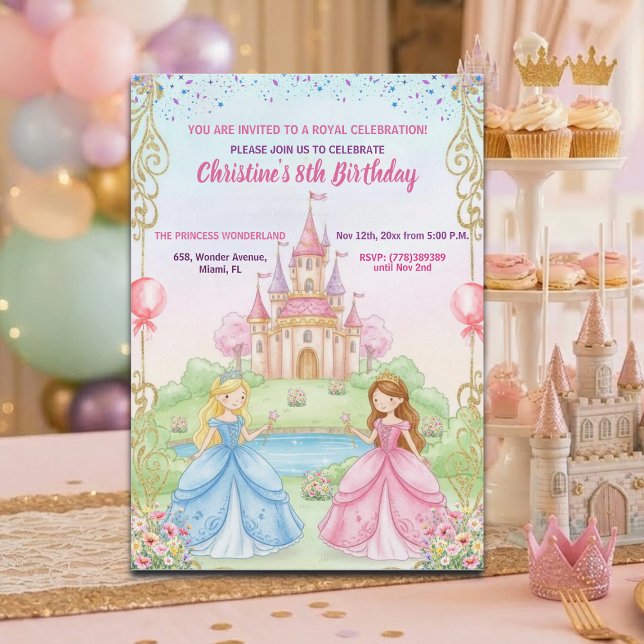 Princess Castle Royal 8th Birthday Party Invitation (Creator Uploaded)