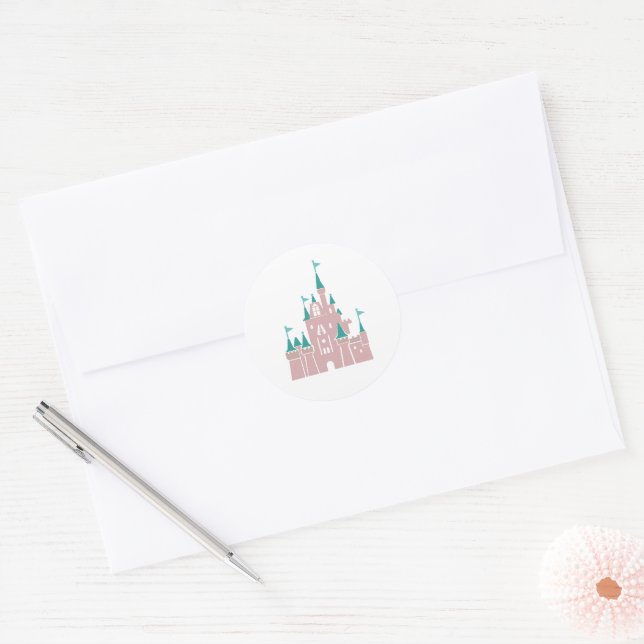 Princess Castle Wedding Classic Round Sticker (Envelope)