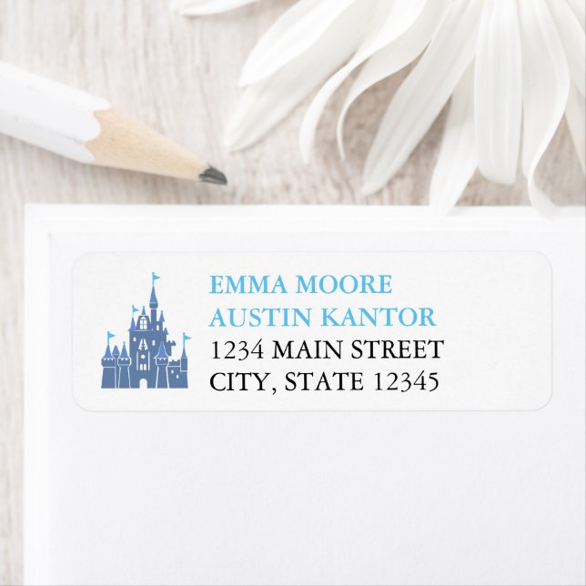 Princess Castle Wedding Return Address Label (Insitu)