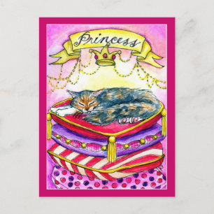 Princess Cat Kitten in Pink postcard