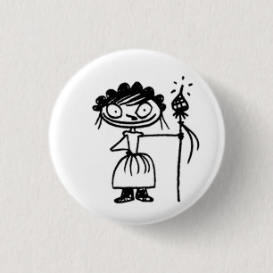 princess chicken tooth 3 cm round badge
