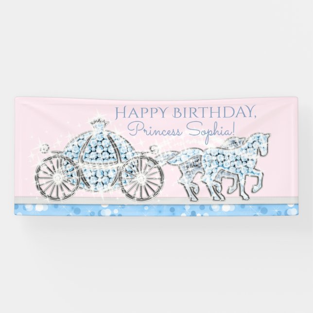 Princess Cinderella Birthday Party Banner (Horizontal)
