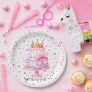 Princess Confetti Birthday Party Paper Plate