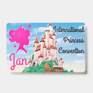 Princess Convention Badge Personalise Party Favour ID Badge