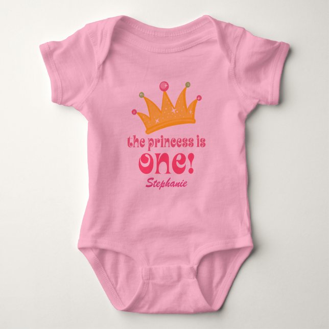 Princess Crown 1st Birthday Custom Tutu shirt (Front)