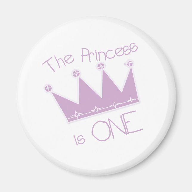 Princess Crown 1st Birthday Magnet (Front)