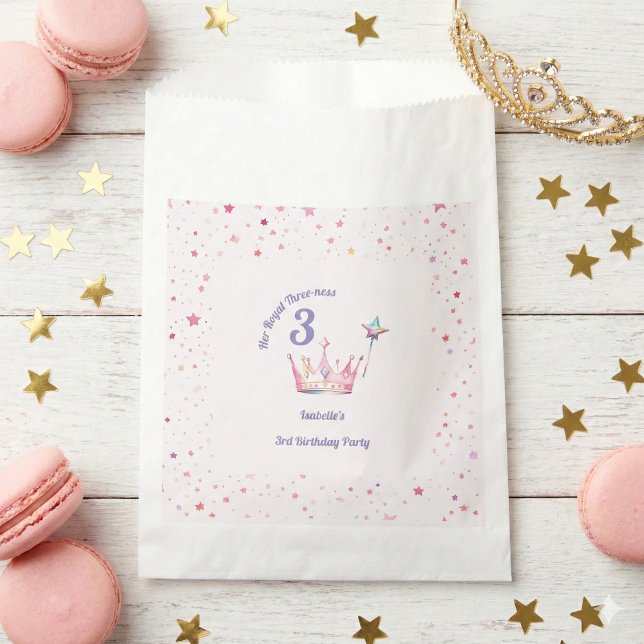 Princess Crown 3rd Birthday Royal Threeness Favour Bag (Creator Uploaded)