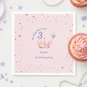Princess Crown 3rd Birthday Royal Threeness Napkin