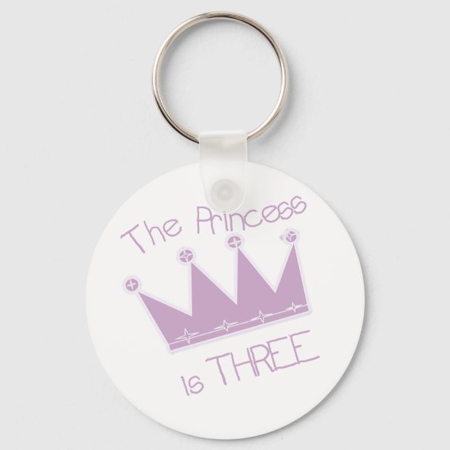 Princess Crown 3rd Birthday Tshirts and Gifts Key Ring (Front)