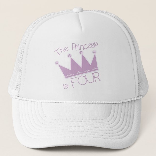 Princess Crown 4th Birthday Tshirts Trucker Hat (Front)