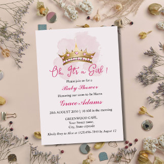Princess Crown (baby girl) Baby Shower Invitation