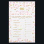 Princess Crown Baby Shower price Game pink & gold Flyer<br><div class="desc">This design is in our "Princess Crown" baby shower theme in pink and gold. The collection of coordinating products is available in our shop, zazzle.com/doodlelulu*. Contact us if you need this design applied to a specific product to create your own unique matching item or gift! Thank you so much for...</div>