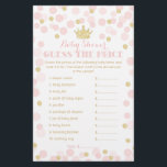 Princess Crown Baby Shower price Game pink & gold Flyer<br><div class="desc">This design is in our "Princess Crown" baby shower theme in pink and gold. The collection of coordinating products is available in our shop, zazzle.com/doodlelulu*. Contact us if you need this design applied to a specific product to create your own unique matching item or gift! Thank you so much for...</div>