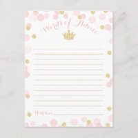 Princess Crown Baby Shower Words of Advice