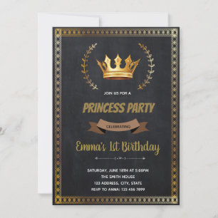Princess Crown birthday shower invitation