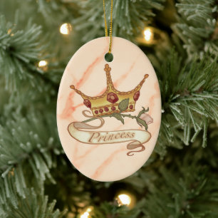 Princess Crown Ceramic Ornament