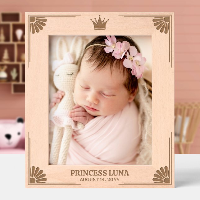 Princess Crown & Daisy Corners Daughter's Name Etched Frames (Creator Uploaded)
