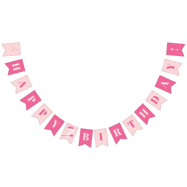 Princess crown kids happy birthday banner (All)