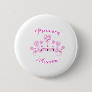 Princess Crown Personalised 6 Cm Round Badge