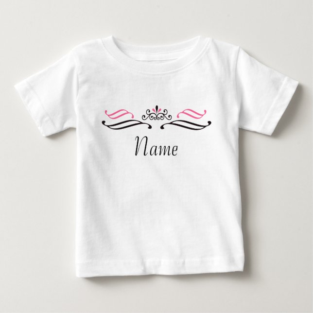 Princess Crown Personalised Baby Shirt w/ logo (Front)
