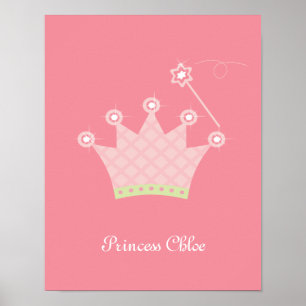 Princess Crown Personalised Kids Wall Art
